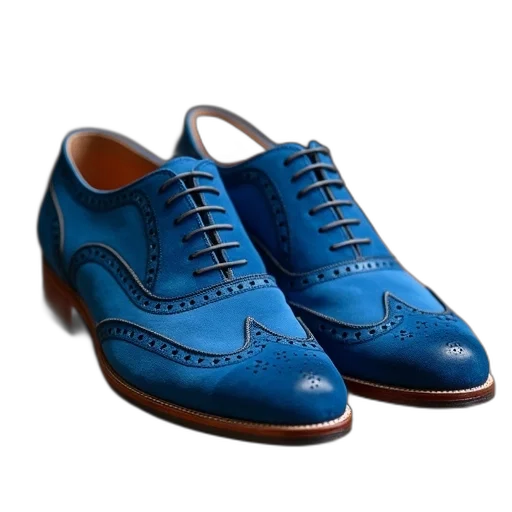 shoes, photorealistic, 3d render, blue transparent PNG cut-out