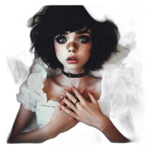 face, mask, dress, jewelry transparent PNG cut-out