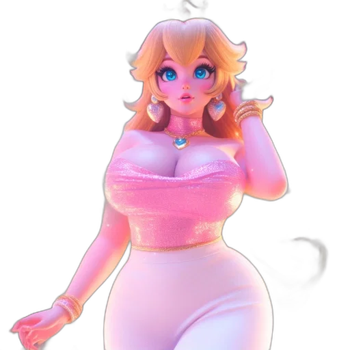 dress, robot, staff, 3d render transparent PNG cut-out
