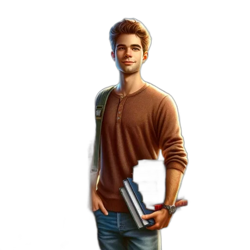 jacket, staff, concept art, 3d render transparent PNG cut-out