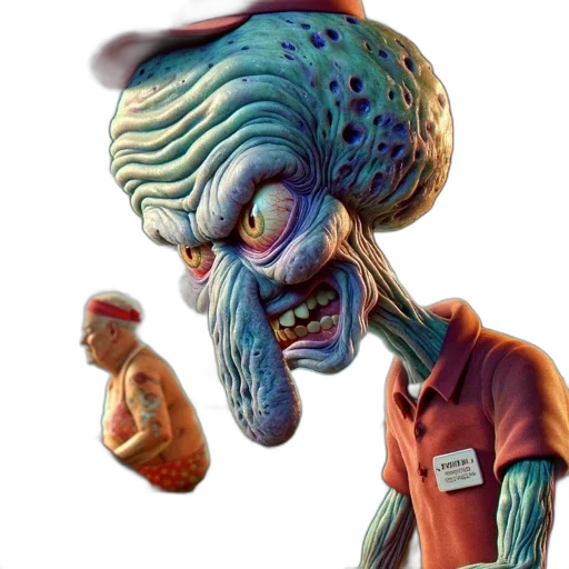 creature, mask, staff, hat transparent PNG cut-out
