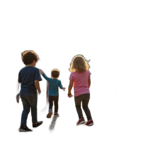 3d render, concept art, photorealistic, children transparent PNG cut-out