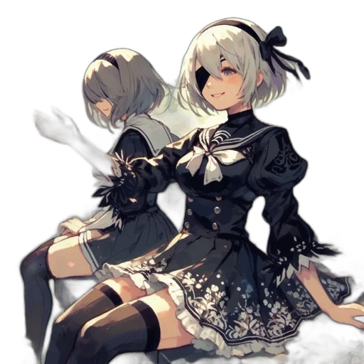 dress, staff, weapon, robot transparent PNG cut-out