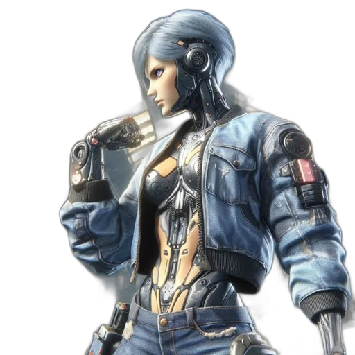 jacket, robot, weapon, concept art transparent PNG cut-out