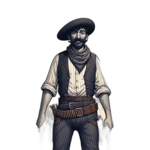 staff, hat, weapon, jacket transparent PNG cut-out