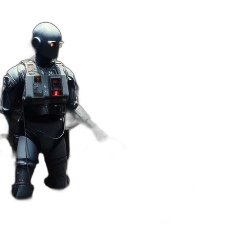robot, weapon, staff, mask transparent PNG cut-out