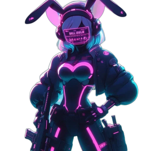 robot, mask, weapon, jacket transparent PNG cut-out