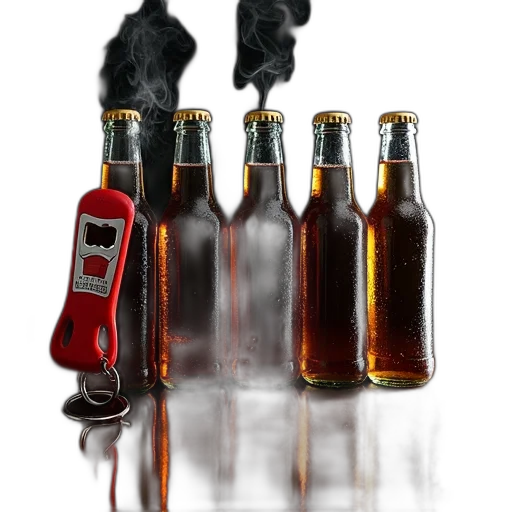 bottle, weapon, jacket, staff transparent PNG cut-out