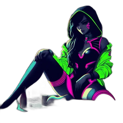 jacket, robot, shoes, cyberpunk transparent PNG cut-out