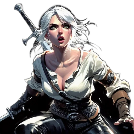 sword, weapon, comic book art, fantasy art transparent PNG cut-out
