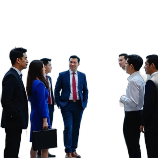 staff, group, people, gathered transparent PNG cut-out