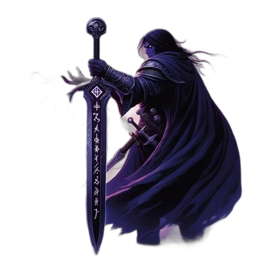 sword, staff, weapon, fantasy art transparent PNG cut-out