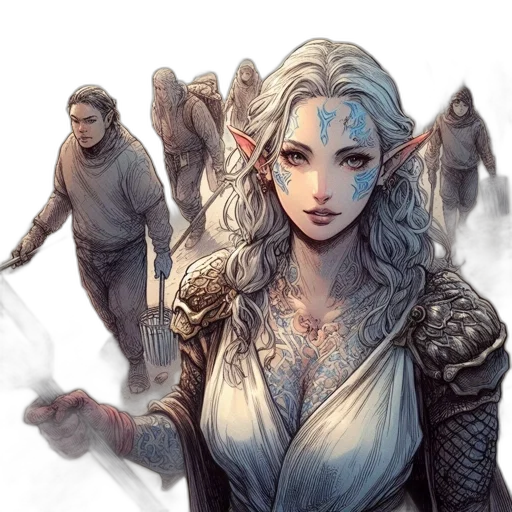 dragon, staff, face, sword transparent PNG cut-out