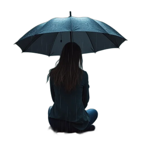 umbrella, jacket, dress, staff transparent PNG cut-out