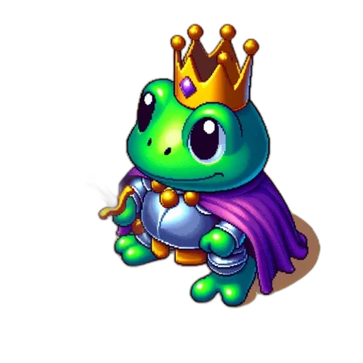 crown, dragon, staff, pixel art transparent PNG cut-out