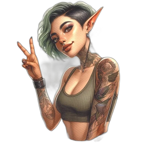 fantasy art, concept art, pixel art, watercolor transparent PNG cut-out