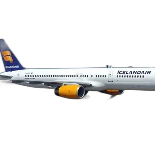 3d render, white, icelandair, airplane transparent PNG cut-out