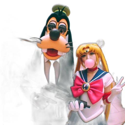 mask, animal, concept art, vaporwave transparent PNG cut-out
