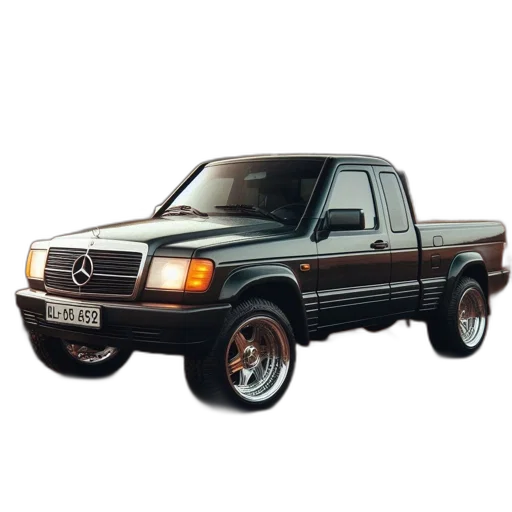 car, photorealistic, 3d render, black transparent PNG cut-out