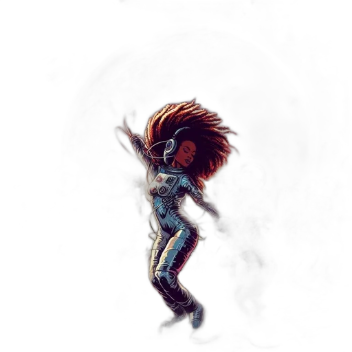hair, creature, robot, staff transparent PNG cut-out