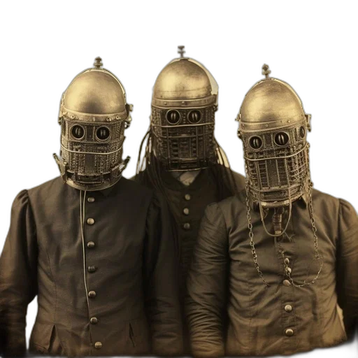 robot, mask, jacket, 3d render transparent PNG cut-out