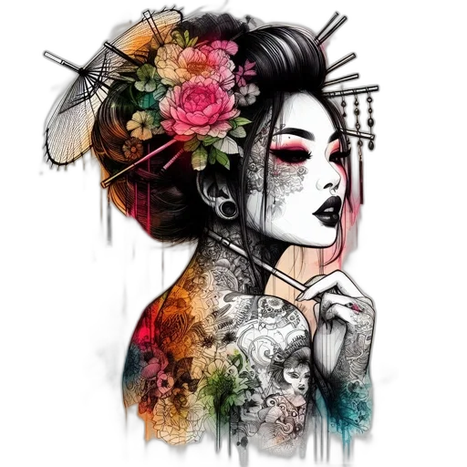 dress, flower, face, mask transparent PNG cut-out