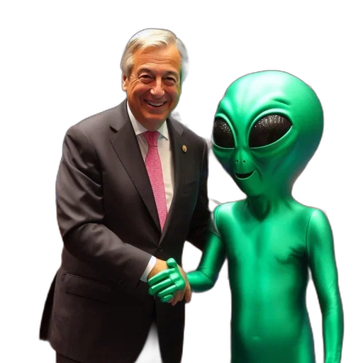 creature, robot, outer space, meeting transparent PNG cut-out
