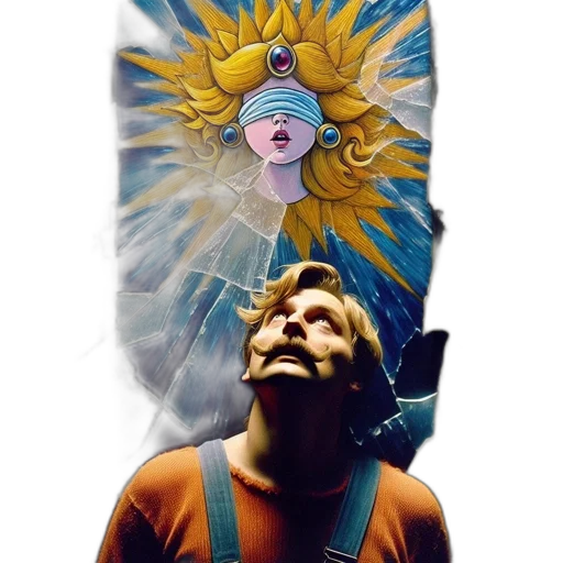 dress, outer space, man, mustache transparent PNG cut-out