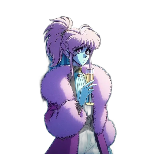 jacket, staff, vaporwave, cyberpunk transparent PNG cut-out