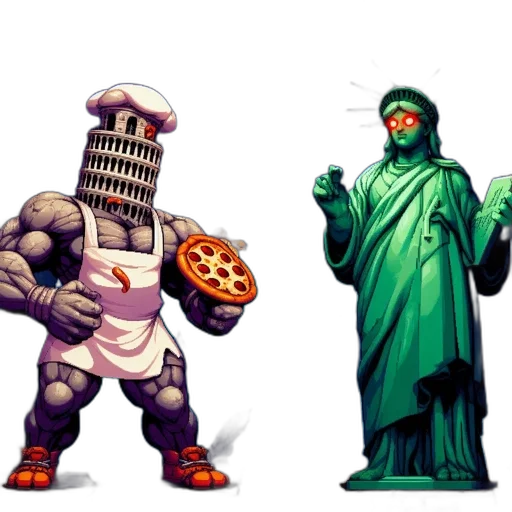 concept art, pixel art, comic book art, vaporwave transparent PNG cut-out