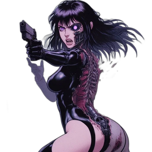 weapon, comic book art, cyberpunk, concept art transparent PNG cut-out