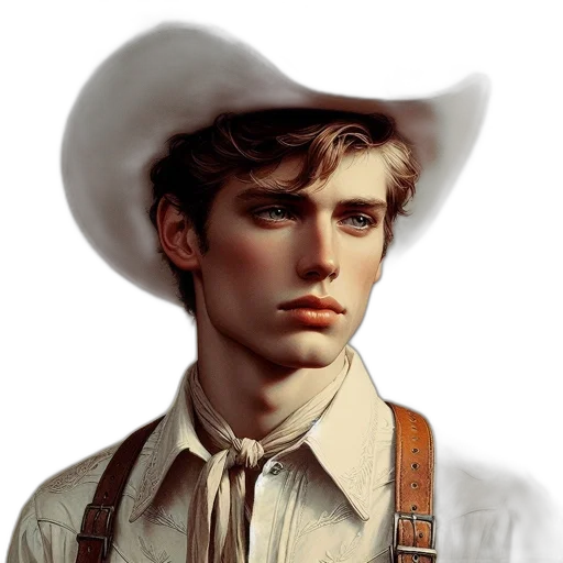 hat, face, jacket, staff transparent PNG cut-out