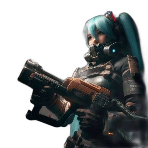 weapon, robot, staff, face transparent PNG cut-out
