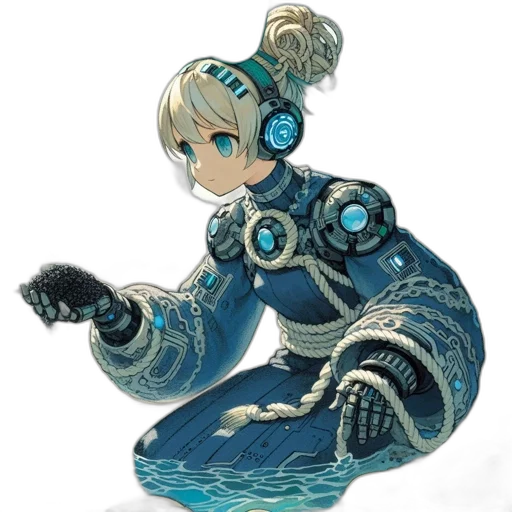 robot, creature, staff, concept art transparent PNG cut-out