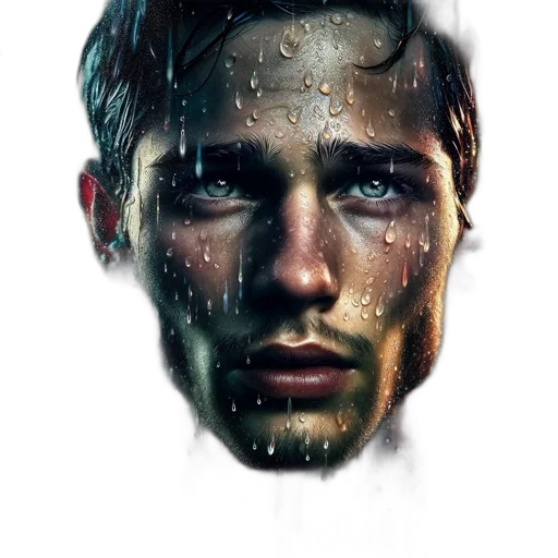 face, mask, umbrella, jacket transparent PNG cut-out
