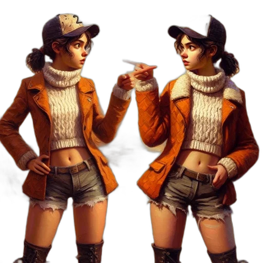 jacket, hat, staff, concept art transparent PNG cut-out