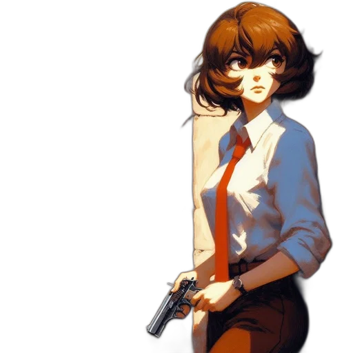 weapon, staff, jacket, comic book art transparent PNG cut-out