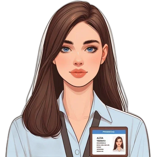 staff, face, cartoon, photorealistic transparent PNG cut-out