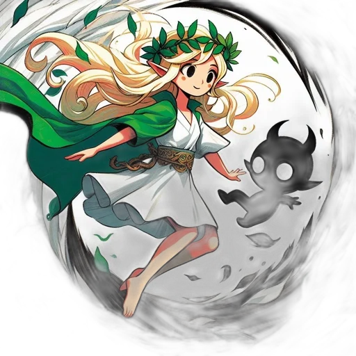 staff, dragon, mask, dress transparent PNG cut-out