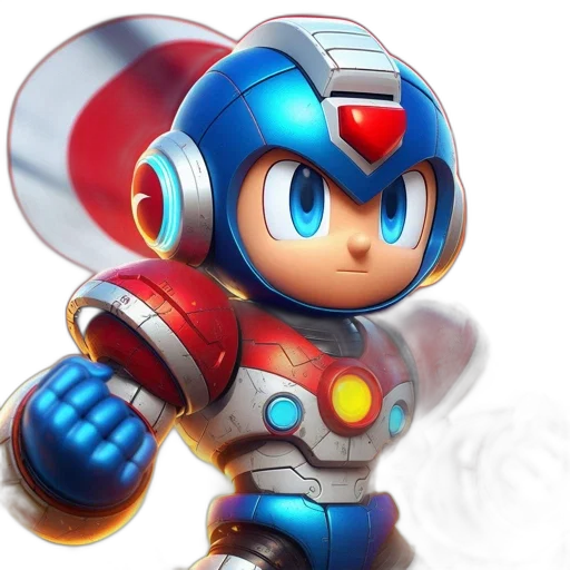 robot, concept art, 3d render, pixel art transparent PNG cut-out