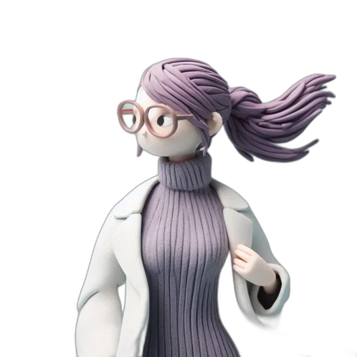 jacket, staff, dress, hair transparent PNG cut-out
