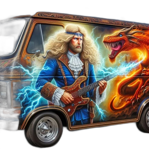 dragon, car, fantasy art, concept art transparent PNG cut-out