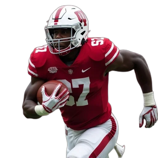 nebraska, football, player, running transparent PNG cut-out