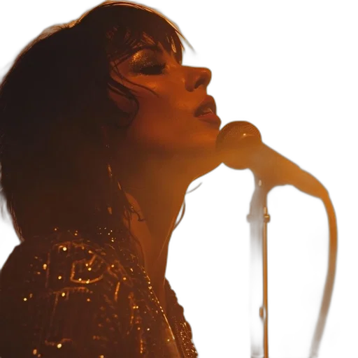 woman, shimmering, outfit, sings transparent PNG cut-out