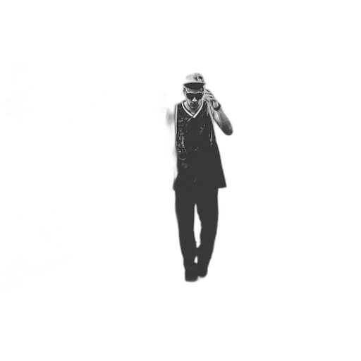 staff, hat, black, white transparent PNG cut-out