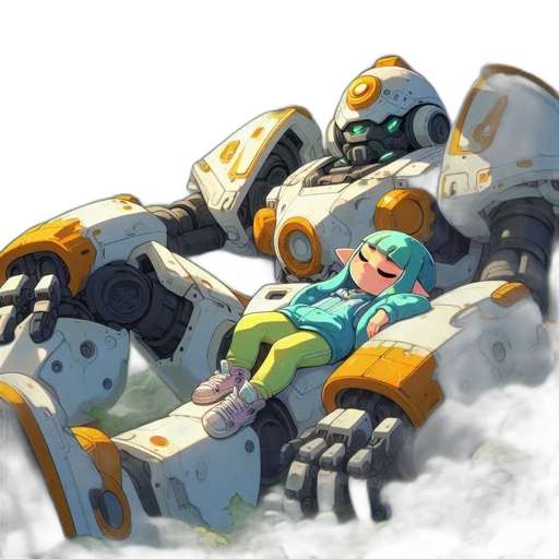 robot, weapon, concept art, watercolor transparent PNG cut-out