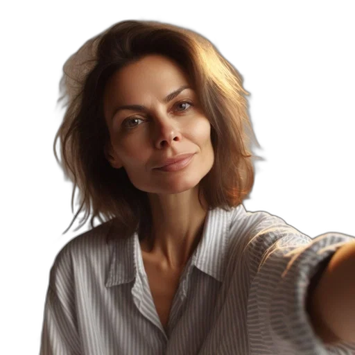 face, staff, hair, jacket transparent PNG cut-out