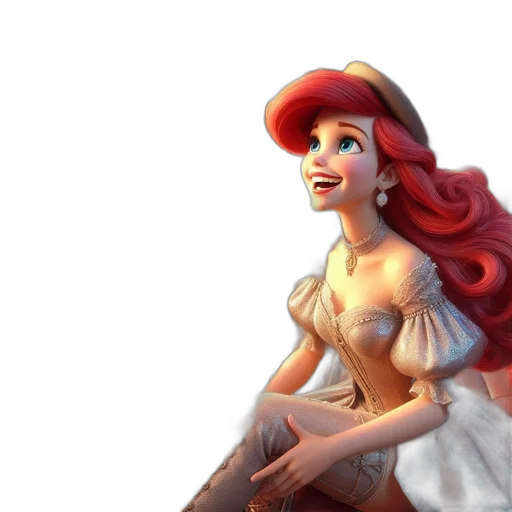 dress, hat, 3d render, concept art transparent PNG cut-out