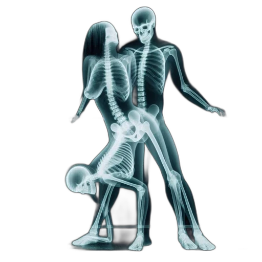robot, two, skeletal, figures transparent PNG cut-out