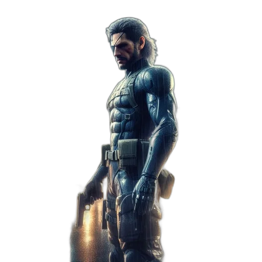 face, weapon, concept art, 3d render transparent PNG cut-out